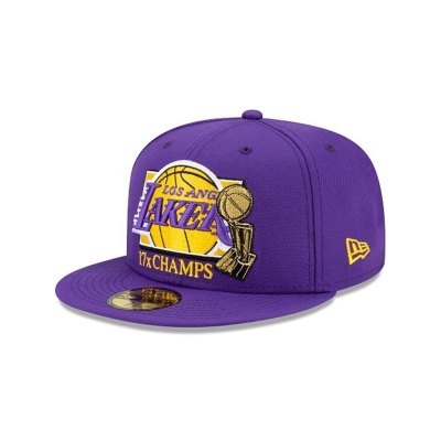 Sapca New Era Los Angeles Lakers NBA 17x Champs 59FIFTY Fitted - Violet